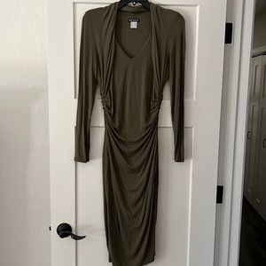 MIDI dress with details at waist and hips